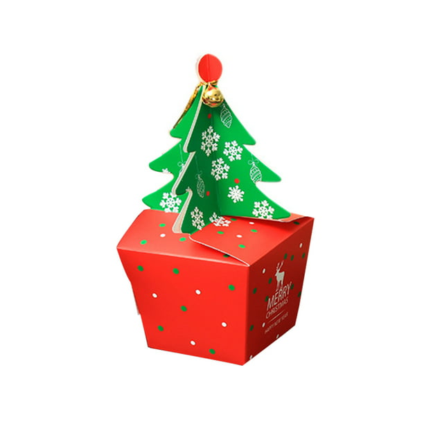 12 Pack Christmas Party Favour Gift Cupcake Xmas Party Favour Sweets Carrier Bags Paper Boxes Xmas Tree Bell